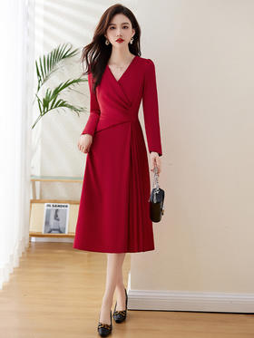 2023秋上新小个子时尚洋气修身显瘦长袖高腰A裙HRWZ51959