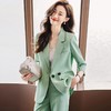 娜璐多 设计感后开叉西装外套小脚裤两件套女春夏新款高级感宽松套装女潮 商品缩略图1