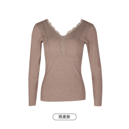 都市丽人轻暖保暖衣女5至15度适穿RA罗纹单面发热纤维薄款单件保暖衣上衣秋衣LW35A3 商品图5