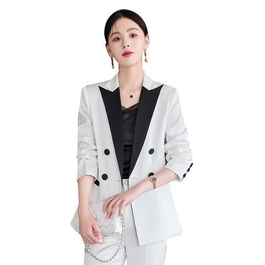 娜璐多 气质通勤西装外套女2023年秋季新款时尚个性商务拼接西装领套装女 商品图4