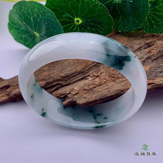 派瑞翡翠 翡翠手镯 糯种 飘花 商品图3
