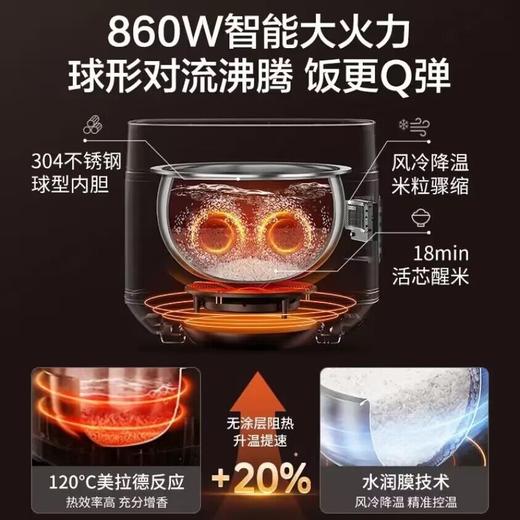 Joyoung/九阳0无涂层电饭煲低糖饭家用4.0L3.0L升304不锈钢内胆智能预约电饭锅 商品图7