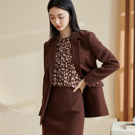 剩S/M/XL 米思阳2026春季新品轻奢明线设计外套通勤百搭简约款小西装2744 商品图3