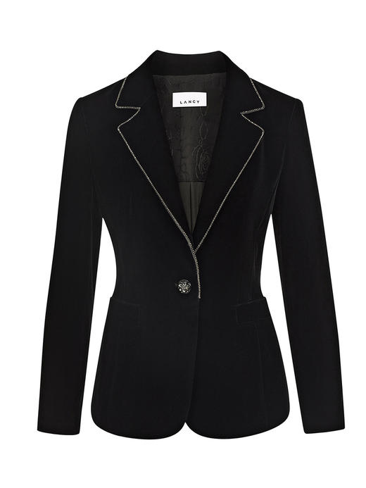 M1XXL1朗姿 通勤丝绒西服翻领西装 LCSP03VJK131 商品图4