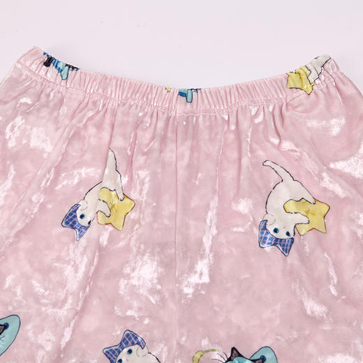 都市丽人生活家居女士睡衣金钻绒数码印花丝绒厚款长袖长裤类家居服套装LH31J7 商品图6