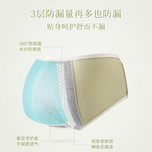 【中腰少女纯棉舒适透气女士内裤】中腰设计提供贴身舒适，透气全棉裆，加宽加长防漏裆，穿着舒适，亲肤，不易闷热，轻薄透气，柔软舒适不紧绷，生理内裤加宽加大防漏月经姨妈裤！ 商品图3