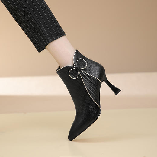 时尚气质，细跟高跟蝴蝶结短靴XL708 商品图5