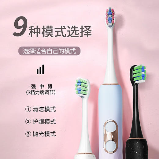 礼盒装【不止颜值高！实力更加出圈】中性声波磁悬浮电动牙刷成人款礼品软毛电动牙刷头lm 商品图1