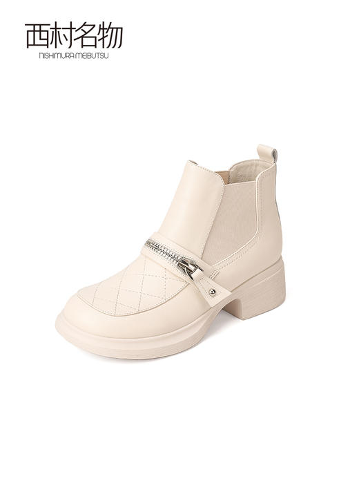 西村名物2023秋季新款甜酷显瘦真皮马丁靴T23DS44131 商品图1