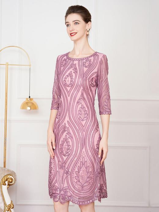 DNO-3HF1173-1宴会礼服喜婆婆装秋季新款小个子连衣裙 商品图3