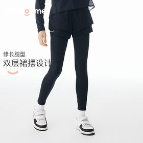 onmygame女童假两件运动裤秋装儿童瑜伽裤紧身裤套装长裤子