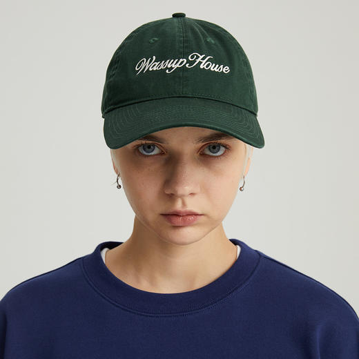 WassupHouse 斜纹布刺绣基础弯檐帽 商品图0