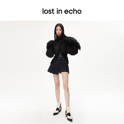 lost in echo一脚蹬压花拼接尖头上翘切尔西牛仔靴显瘦 商品图3