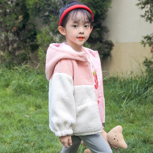 贝贝怡童装秋冬新款女童可爱兔子冲锋衣保暖羊羔绒外套两面穿234S3224
 商品图8