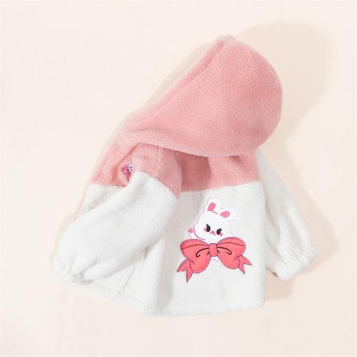 贝贝怡童装秋冬新款女童可爱兔子冲锋衣保暖羊羔绒外套两面穿234S3224
 商品图5