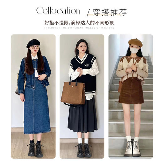 ZHR马丁靴女 2023秋冬新款休闲百搭黑色圆头短靴甜酷风潮流马丁靴 商品图8