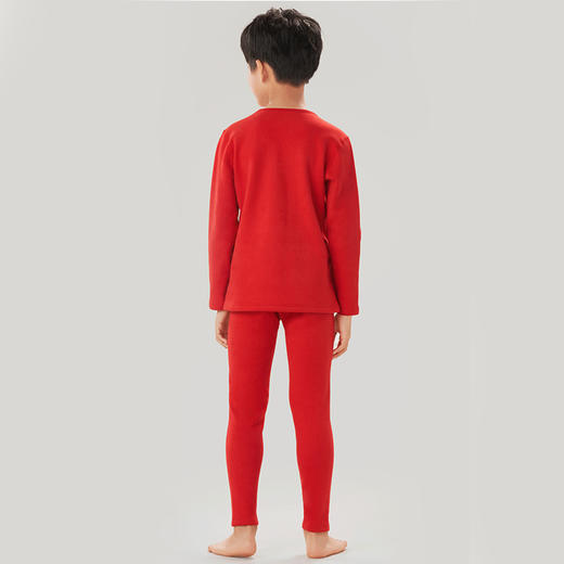 都市丽人强暖保暖衣女负15至负5度适穿静电复合绒童装保暖衣加厚款套装新年本命年红品JW32A5 商品图2