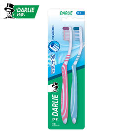 【品牌直发】好来（原黑人）弹力深洁牙刷双支装T5BR成人细丝软毛清洁护龈