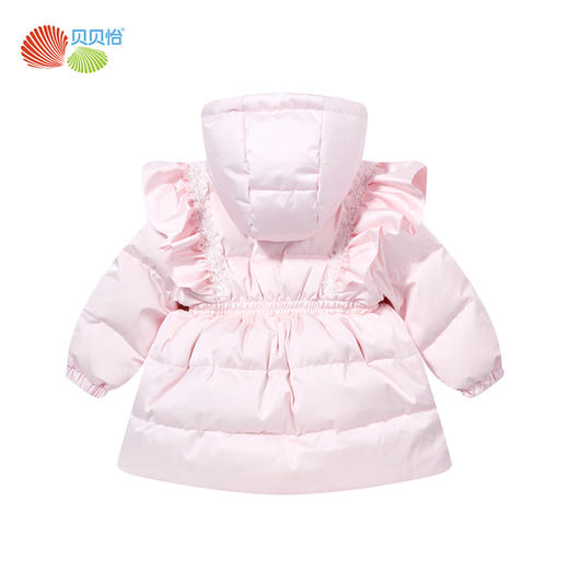 贝贝怡童装冬季女童甜美保暖羽绒服宝宝中长款加厚连帽外套234S3216
 商品图6