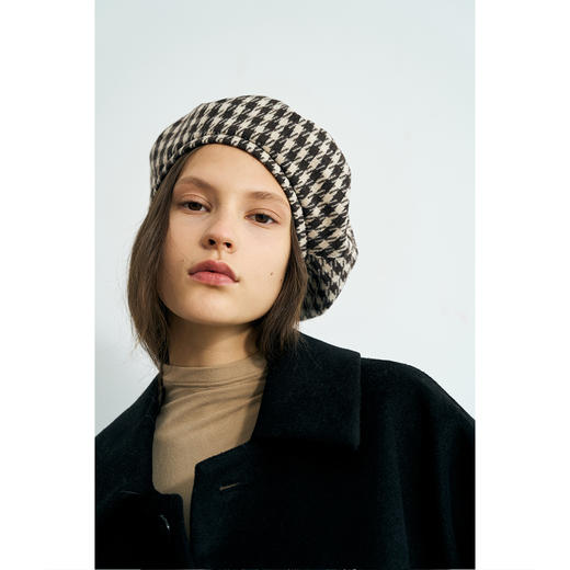 双成记 羊毛千鸟格贝雷帽 商品图4