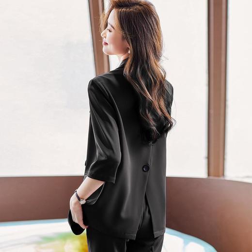 娜璐多 设计感后开叉西装外套小脚裤两件套女春夏新款高级感宽松套装女潮 商品图3