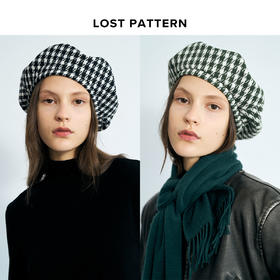 双成记 羊毛千鸟格贝雷帽