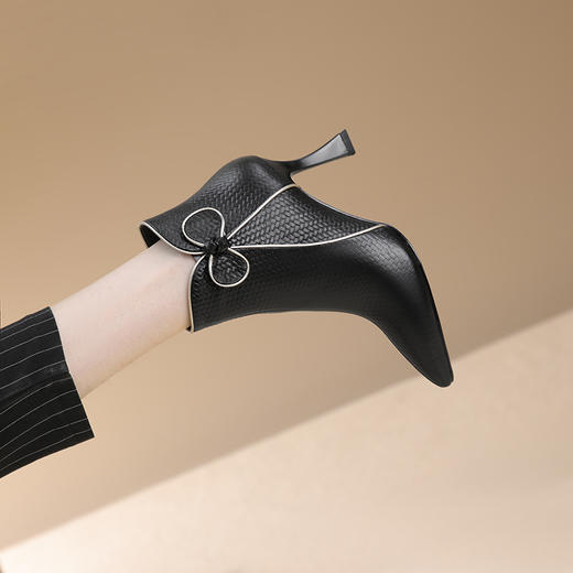 时尚气质，细跟高跟蝴蝶结短靴XL708 商品图6