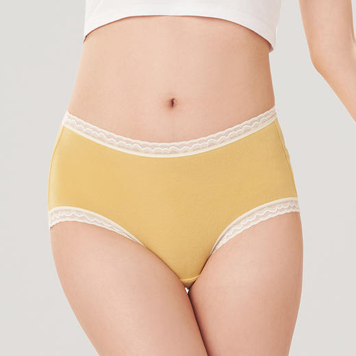 都市丽人基础系列棉磨毛木代尔系列中腰平角女士内裤新年本命年红品LK35F7 商品图1