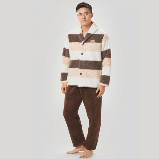 都市丽人都市锋尚生活家居男士睡衣米粒绒厚款长袖长裤类家居服套装FH30C8 商品图0