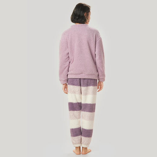 都市丽人生活家居女士睡衣米粒绒厚款长袖长裤类家居服套装LH30C9 商品图2