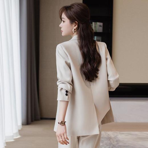 娜璐多 英伦风通勤套装女2023秋季新款高级感气质休闲时尚红色西装两件套 商品图1