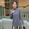 秋冬新款韩版半高领荷叶边长袖修身女款上衣打底衫天然纤维纯色T恤SZ2690 商品缩略图4