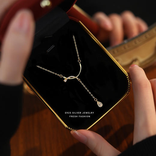 【夏雨】S925银微笑流苏水滴项链【YXS-A2970】 商品图3
