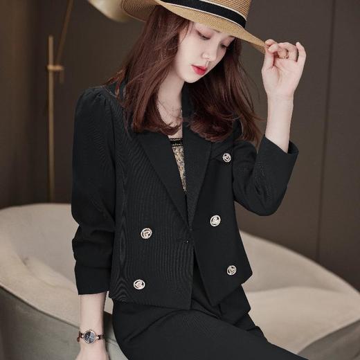娜璐多 小个子短款西装外套女2023早秋新款时尚百搭炸街减龄西服两件套潮 商品图3