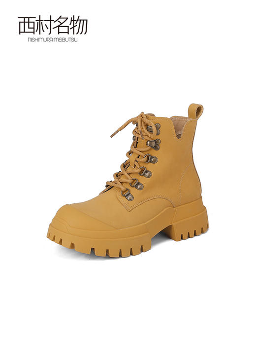 西村名物2023秋季新品复古工装时装靴网红时尚大黄靴马丁靴T23DS45951 商品图0