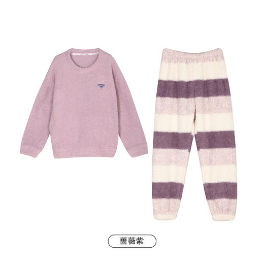 都市丽人生活家居女士睡衣米粒绒厚款长袖长裤类家居服套装LH30C9 商品图8