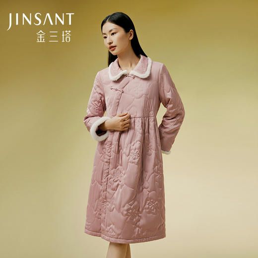 【暖暖家居服】金三塔桑蚕丝填充睡袍新中式秋冬女保暖可外穿睡衣  YSFDD103 商品图0
