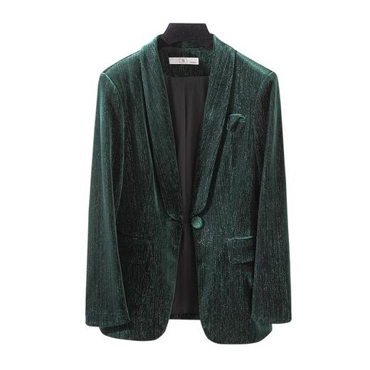 娜璐多 金丝绒西服套装女秋季新款休闲气质女神范修身小西服微叭裤两件套 商品图4