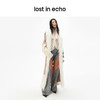 lost in echo设计师款小众花色毛领拼接拖地长款毛织开衫外套 商品缩略图4