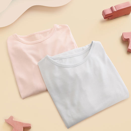 天生柔软]100%桑蚕丝舒适透气儿童真丝圆领打底衫上衣秋衣金三塔   BBY025 商品图1