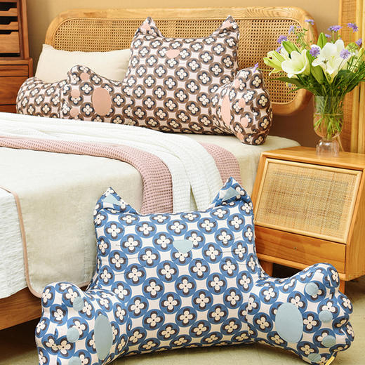 四叶草系列猫咪靠床头沙发软包大靠背腰靠 商品图0