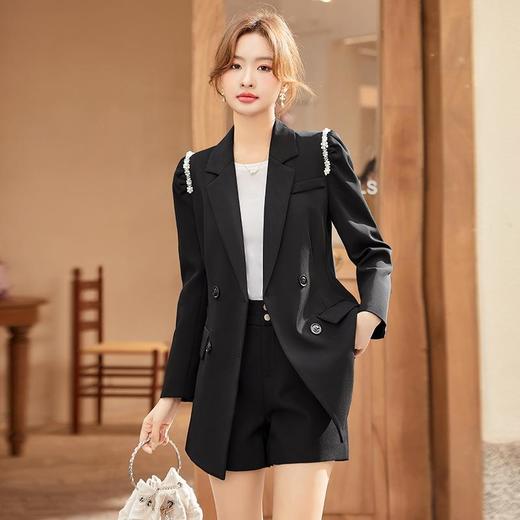 娜璐多 小香风西装外套女2023春季新款设计感小众时尚西服短裤套装两件套 商品图1