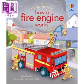 预售 【中商原版】偷偷看里面消防车是怎么工作的Peep Inside how a Fire Engine works 英文原版 儿童纸板书亲子绘本 图画书 进口