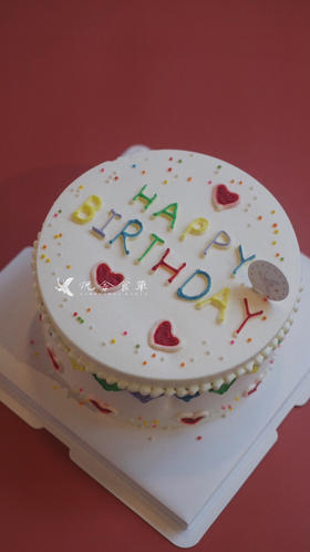 12寸彩旗手绘蛋糕