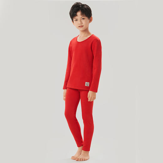 都市丽人强暖保暖衣女负15至负5度适穿静电复合绒童装保暖衣加厚款套装新年本命年红品JW32A5 商品图0