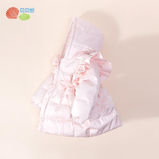 贝贝怡童装冬季女童甜美保暖羽绒服宝宝中长款加厚连帽外套234S3216
 商品图2