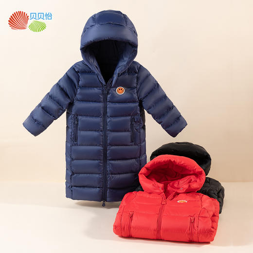 贝贝怡童装冬季新款儿童保暖羽绒服男女童防风抗寒长款连帽外套234S3192 商品图5