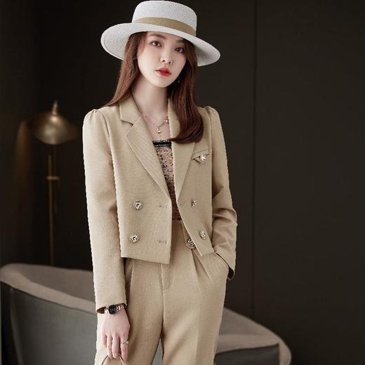 娜璐多 小个子短款西装外套女2023早秋新款时尚百搭炸街减龄西服两件套潮 商品图0