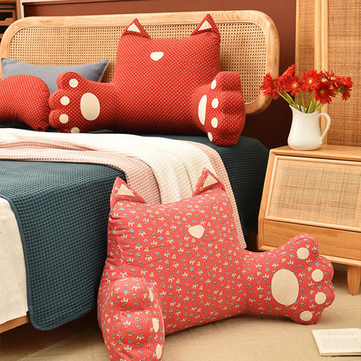 节日系列猫咪靠床头沙发软包大靠背腰靠 商品图1
