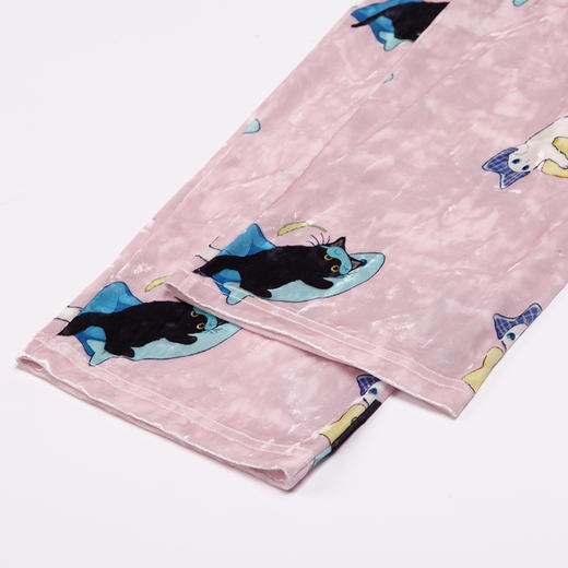 都市丽人生活家居女士睡衣金钻绒数码印花丝绒厚款长袖长裤类家居服套装LH31J7 商品图7